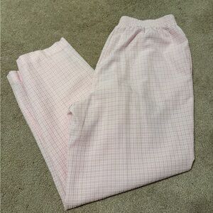 BonWorth Light Pink Plaid Pull-On Pants
